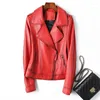 Women's Leather Autumn Short Genuine Coat Sheepskin Jacket Suit Lapel Motorcycle Jackets Female Slim Fit Spring Outwears FCY5197