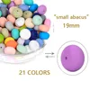 Mordedores Brinquedos LOFCA 19mm Abacus Silicone Beads BPA Free Lentilhas Macias Mastigáveis Grânulos Orgânicos Teether para Colar Bebê Dentição Brinquedos DIY Chain 231016