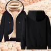 Pelle da uomo finto inverno addensare uomo giacche con cerniera lana d'agnello calde felpe con zip felpe a maniche lunghe in pile felpe con cappuccio casual 231016