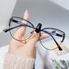 Zonnebril Vrouwen Blauw Licht Blokkeren Brillen Cat Eye Mode Metalen Frame Optische Bril Computer Bescherming Glazen Brillen