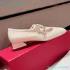 Dress Shoes Crystal embellished Glossed leather Ballet Flats Loafer Women designer Shoes Cream Flat Shoes 100% Real leather Ballerina Flats luxury SIZE 34-42 Oxfords