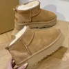 Australische pantoffels, luxe designer sneeuwschoenen, schoenen met dikke zool van koeienhuidletters, antislip- en warme schoenen voor buiten, sexy banketschoenen met één lijn, snoepgoed voor binnenschoenen voor dames