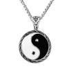 Pendentif Colliers Style chinois Mode Rétro Hip Hop Tai Chi Bagua Chaîne de collier en acier inoxydable pour hommes