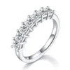 Cluster Ringen SGARIT Mode-sieraden S925 Zilver 2.1CT Totaal VVS1D Moissanite Verlovingsring Vrouwen Bruiloft Eternity Band