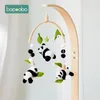 Happiles# Born Panda Bamboo Leaf Bed Bell Toys 0-12 شهرًا للطفل سرير سرير الخشب الجرس المحمول الصغار Carousel Cot Musical Gift 231016