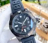 U1 Bretylizowanie luksusowe nowi mężczyźni zegarek Ocean Rotatable Rame Supercean Black Blue guma Sapphire Supphire Glass Automatyczny ruch mechaniczny