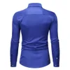 Chemise de smoking de mariage bleu Royal hommes marque de mode coupe ajustée à manches longues hommes chemises habillées affaires décontracté Chemise Homme 210325231U