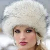 BeanieSkull Caps Namaakbontmuts Russische Dame Pluizige Gorras Dikker Harige Warme Hoofdband Dames Skiën Winter Outdoor Skullies 231013
