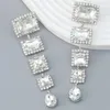 Dangle Earrings Multi Color Artect Luxury Fuchsia Crystal Drop for Woman Corean Fashion Association