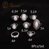 Design Vintage Opal Knuckle Rings Set For Women Geometric Pattern Flower Party Bohemian Jewelry 8 PCS Set Band237i