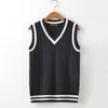 Men's Vests Mens Fasion Winter Tick V-Neck Sleeveless Vest Sweater Cotton Scl Uniform Loose Knittin