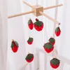 Mobiles# 1pc Baby Wooden Mobile Stroller Toys Cartoon Strawberry Rattle Crib Hanger Frame Bed Bell Baby Play Gym born Educational Toys 231016