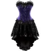 Bustiers Korsetts Frauen Spitze Sexy Korsett Kleid Gothic Dessous Bustier Vintage Mit Burlesque Rock Set Plus Größe S-6XL263E