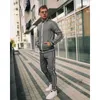 Survêtements pour hommes costume de mode vêtements de sport décontractés printemps et automne col montant cardigan à fermeture éclair manteau à carreaux pantalon de course