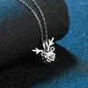 Chaînes MILAMISS 1 Moissanite Pendentif 925 Collier en argent sterling pour femmes "Un cerf vous a" Cadeau de bijoux de la Saint-Valentin chinoise