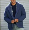 Herren Jacken Pullover Strickjacken Herbst Winter Mode Lange Ärmel Einfarbig Revers Strickjacke Einreiher Oberbekleidung Mäntel