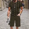 Tute da uomo Estate Primavera Autunno Stampato 3D Abbigliamento uomo Completo 2 pezzi Set Beach Luxury Top manica corta Street O Collo Abito maschile