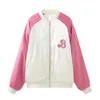 Chaquetas de mujer Moda Casual Seda Textura satinada Suelta Cómoda Versátil Estilo de pareja Chaqueta de bombardero reversible 231016