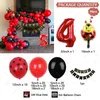 Autres fournitures de fête d'événement 99pcs Lady Bug Foil Ballons Garland Arch Kit Numéro Rouge Ballon Ballon 1-9 Point Noir Joyeux Anniversaire Bannière Décors de fête Air Globo 231017