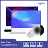 135-дюймовый моторизованный натяжной напольный проекционный экран, перфорированный прозрачный акустически белый проекционный экран для кино