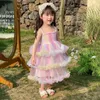 Robes de fille Robes en robe d'été pour les filles enfants Verano Rianbow Fantasia Nuevo En Sukienka Dla Dziewczynki anniversaire princesse fée