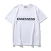 T-shirt in cotone di alta qualità 3D Silicone Lettera Moda Hip-hop Essent Top a maniche corte