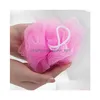 Bath Brushes Sponges Scrubbers Loofah Ball Mesh Milk Shower Accessories Nylon Brush Showers Balls 12G Soft Body Cleaning Drop Del Dh3Nr