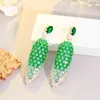 Dangle Earrings Vinregem Bohemia 65MM Fancy Cut Emerald Gemstone Sona Diamonda Drop For Women Gifts Anniversary Engagement Fine Jewelry