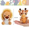 Chaveiros de pelúcia 6pcs mini animais florestais de pelúcia selva animal brinquedo de pelúcia chaveiro bonito pelúcia elefante leão girafa tigre pelúcia para animal temático 231016