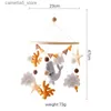 Mobiles# Wooden Baby Mobile Crib Bed Bell Cartoon Sea Animal Star Moon Crib Hanging Toys Montessori Educational Cognitive Puzzle Toy Q231017