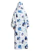 Women's Sleep Lounge Women Casual Nightgown Dress Cartoon Printed Long Sleeve Pockets Hooded Pajama Robe