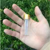 22*65*14mm 50st 14 ml tomma glasflaskor Aluminiumskruv Gyllene cap transparent Clear Liquid Gift Container som önskar flask Jarsgood Qt TBVS