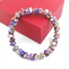 Bracelet élastique en jaspe impérial violet, 1 pièce, perles de roue de 5 à 8mm, tendance, pour femme et homme, à porter quotidiennement, cadeau de noël