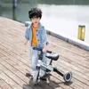 Bikes Ride-Ons 5-en-1 bébé poussette tricycle à pédales 3 roues draisienne vélo pour enfants peut être plié et multifonction chariot bébé Toddl Q231017