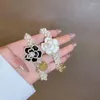 Hair Clips Luxury Imitation Pearl Black White Camellia Rope Delicate Flower Accessories For Women Girls Fashion Jewelry Tie