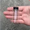 27*50*14mm 15ml Small Transparent Glass Bottles With Screw Black Aluminum Cap Jars Empty Vials Container 100pcsgood qty Rvibt