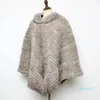 Lenços inverno mulheres real natural xale luxo mão de malha genuíno poncho/cabo senhora moda quente casual capas