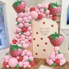 Andra evenemangsfestleveranser Strawberry Theme Party Balloon Arch Kit Birthday Party Decorations Kids Girl Wedding Party Supplies Baby Shower Latex Balloons 231017