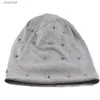 Beanie/Skull Caps Nuovo Inverno Moda Adulto Unisex Berretti Skullies Casual Rivetto Donna Sport Morbido Cappello solido Spessore Esterno Fodera in peluche Ragazze BeanieL231017