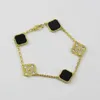 Fashion Designer Bracelet For Women And Men Gold Chains Four-leaf Clover Style 19cm With Box Couple Perfect Love Gifts