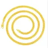 Collar de cadena de espiga de Italia chapado en oro estampado de 14KGP para hombre, 6 mm, 60 cm275P
