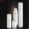 15 ml 30 ml 50 ml Pure White Cylindrical Silver Edge Cosmetic Packing Containers Plastic Emulsion Airless Pump Bottle#213Goods VTXMD CHBUV
