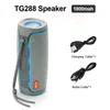 Haut-parleurs portables TG288 haut-parleur Bluetooth sans fil LED 1800mAh IPX6 étanche contrebasse colonne Boombox AUX TF USB haut-parleur 231017