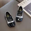 Sneakers dzieci Mary Janes Patchwork Sliver Black Spring Trendy Girl S Flat Buty 23 35 Płytka kwadratowa impreza EXTYBLIBLE 231017