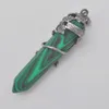 Hänghalsband Green Malachite Stone Gem Pelar Flower Plants Jewely S239