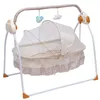 Krippen Elektrische Baby Cradle Automatic Swing Sleeping Rocking Basket Bassinet Geborenes Krippenbett mit MP3 -Musik entfernte Khaki 231017