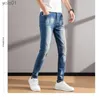 Herenjeans Korea-versie Heren lichte luxe jeans Krassen Slanke stretchjeans Hoge kwaliteit Dragon Borduurjeans Stijlvolle sexy jeans; L231017