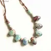 Pendant Necklaces Fashion Ethnic style Handmade ceramic Bead pendant sweater chain necklace N492L231017