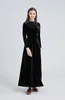 Robes décontractées comme femme élégante maxi robe de velours longueur de plancher dame porter