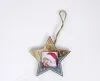 10CM Creative Christmas Photo Frame Ornaments Wooden Picture Frames Heart Star Tree Designs Hanging Pendants For Indoor Decoration Wholesale 1018